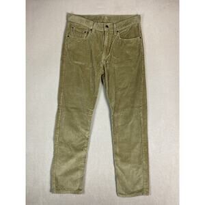 Levis‎ Pants Womens 30x30 Green Corduroy Straight Leg Regular Fit Mid Rise Retro
